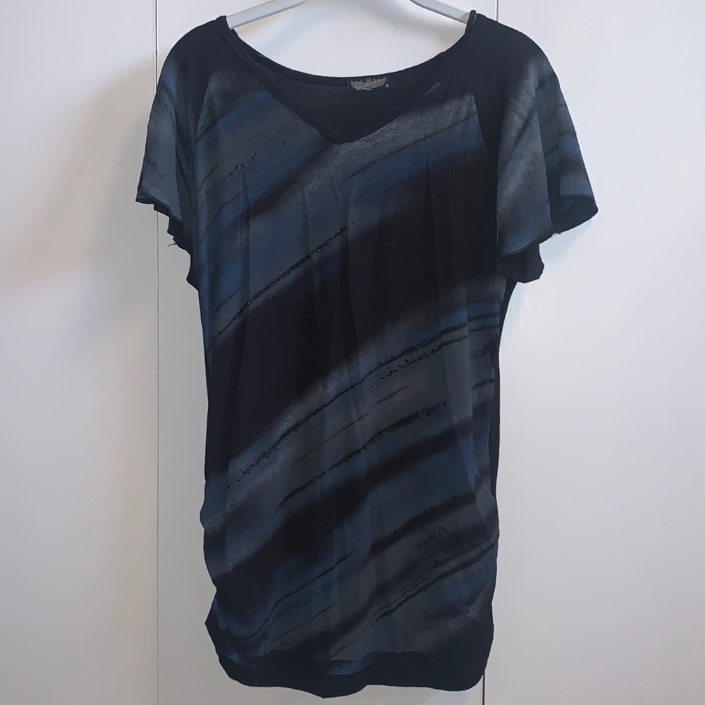 NWOT VANILLA SUGAR BLUE AND BLACK WITH GEM DETAIL